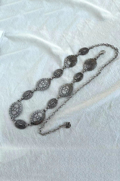 Raegan Retro Geometric Taillenkette – Verstellbare Metallkette Für Elegante Silhouetten