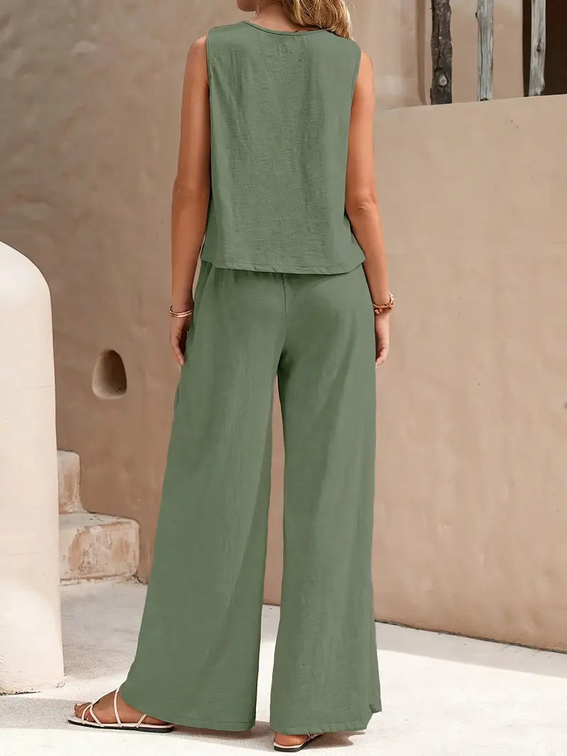 Remy – Elegantes Set aus ärmellosem Top und Hose