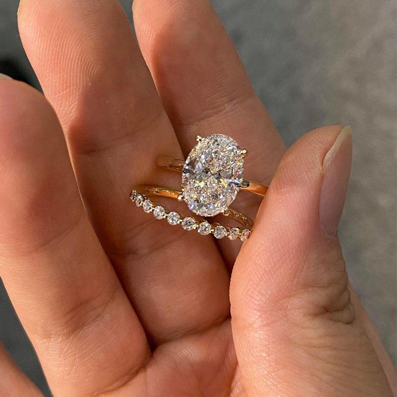 Braut-Kissen 2 Stück Ring Satz | Gold