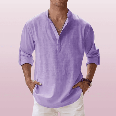 Relaxed Fit – Leinen-Henley für Herren
