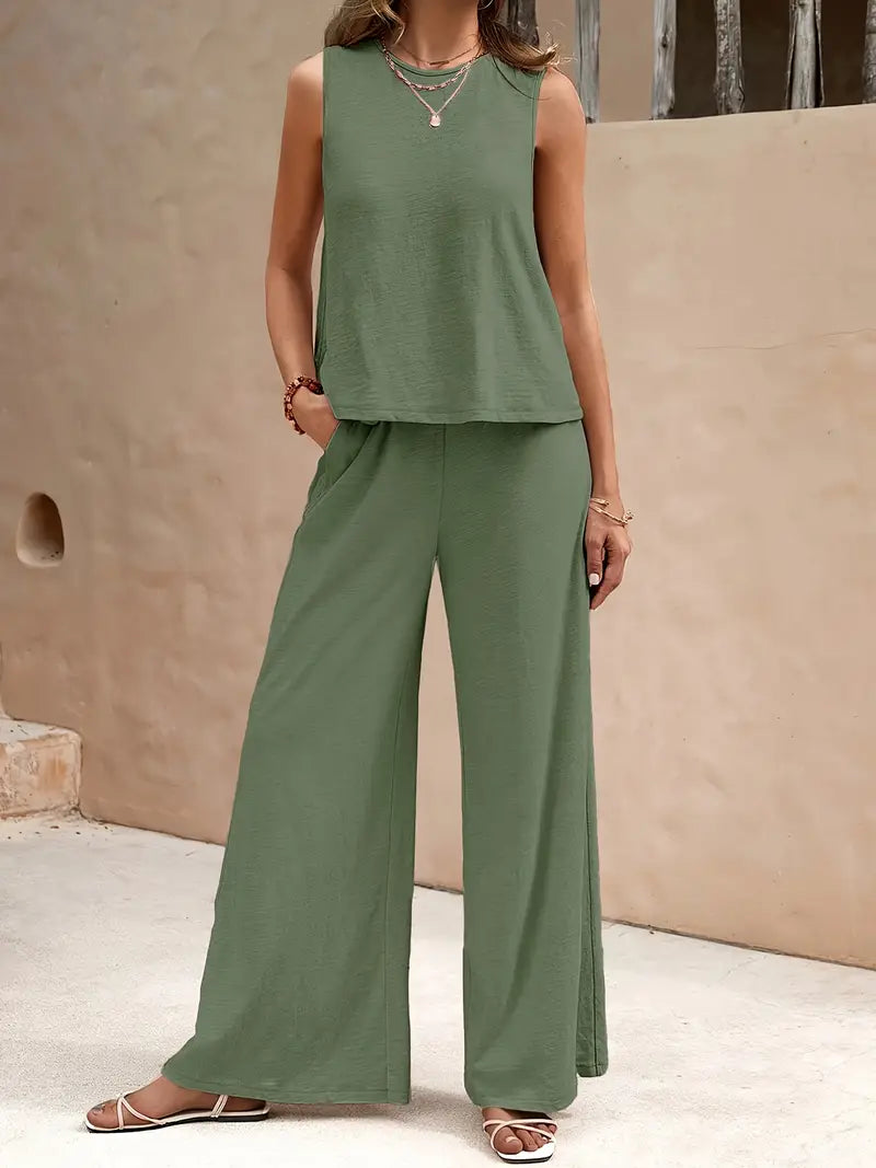 Remy – Elegantes Set aus ärmellosem Top und Hose