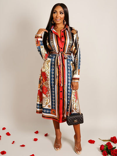 Langärmeliges Hemdblusenkleid für Frauen - Marigold