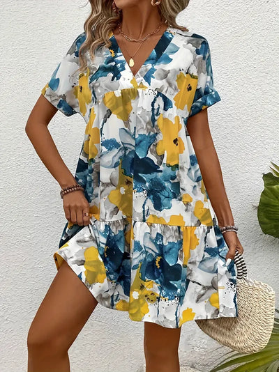 Evandria – Luftiges Minikleid mit Blumenmuster