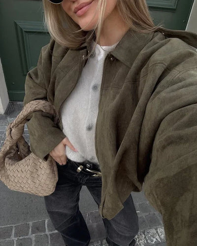 LUMIÈRE | FAUX SUÈDE BOMBERJACKE