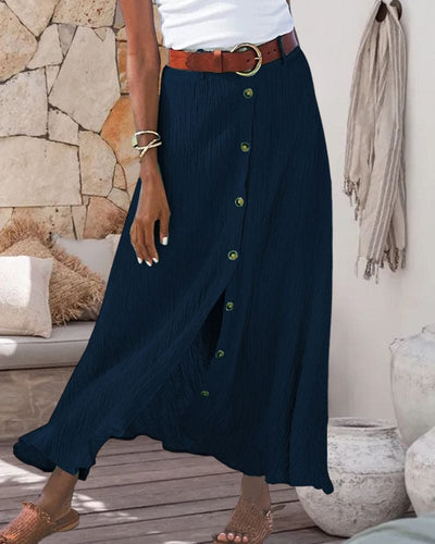Lotte | Eleganter langer Rock in Unifarbe