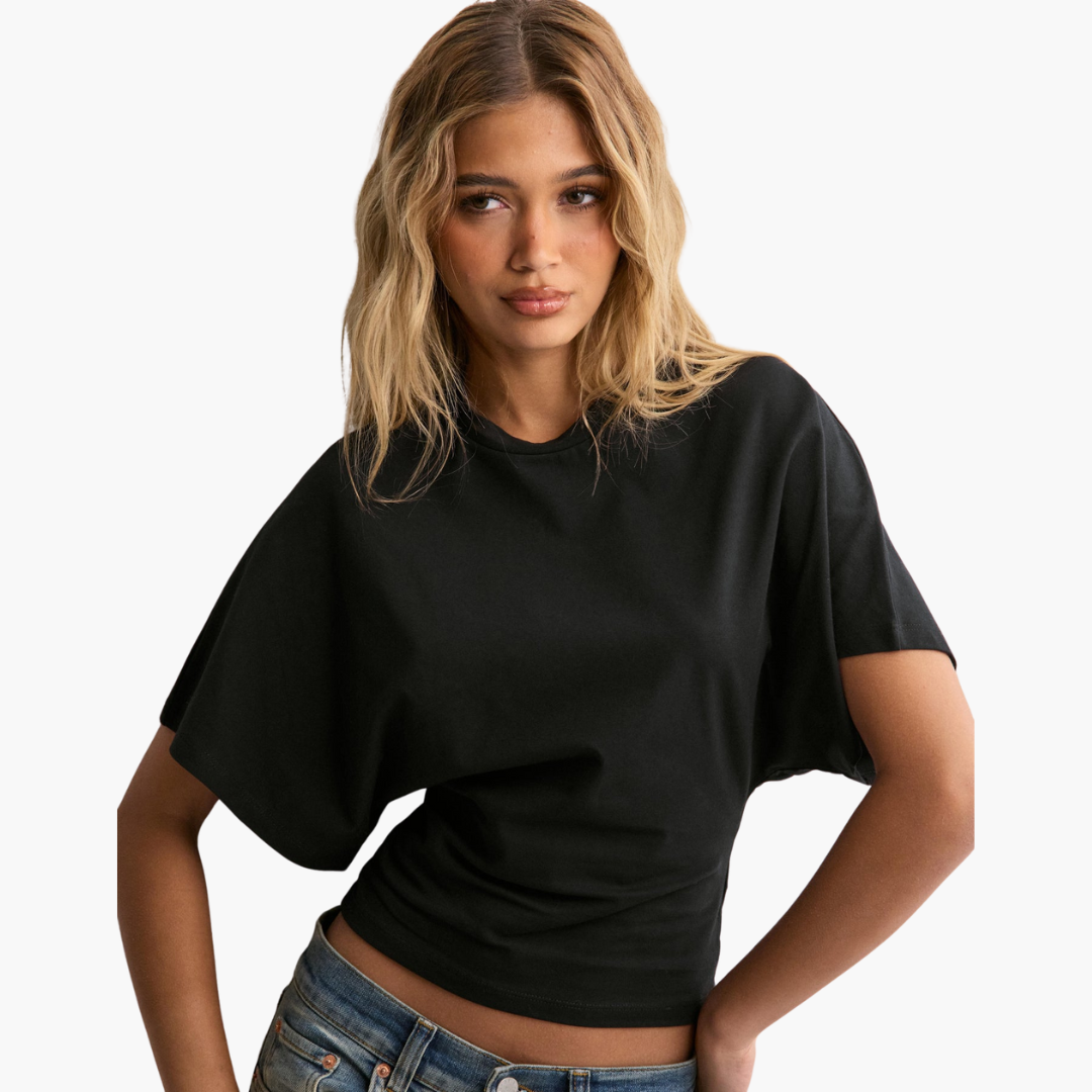 Sophia | T-Shirt mit weitem Ärmel und Ikonendesign
