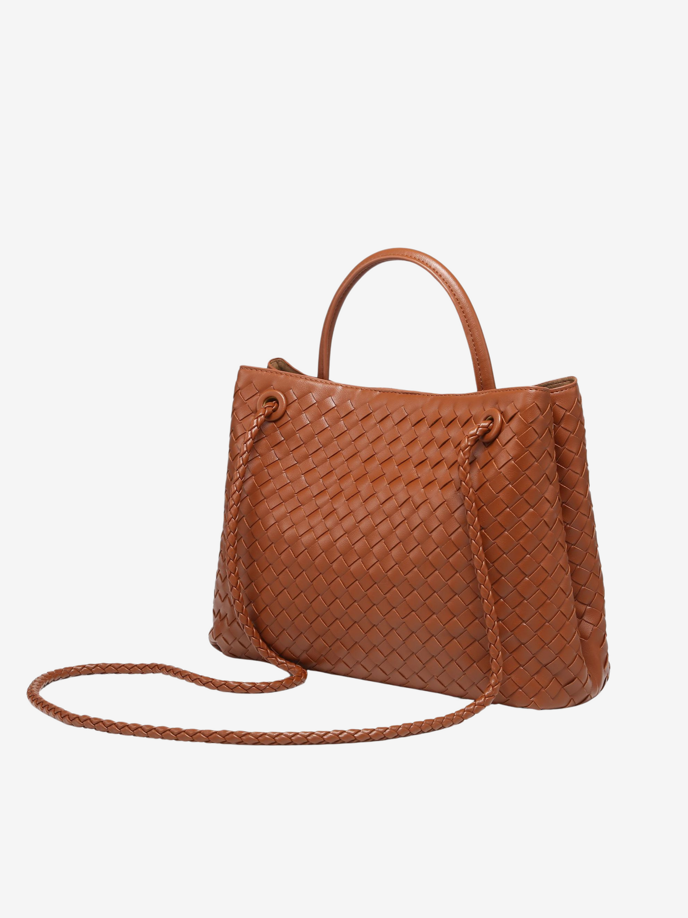 Vivienne | Klassische Oversized Woven Bag Aus Veganer Leder