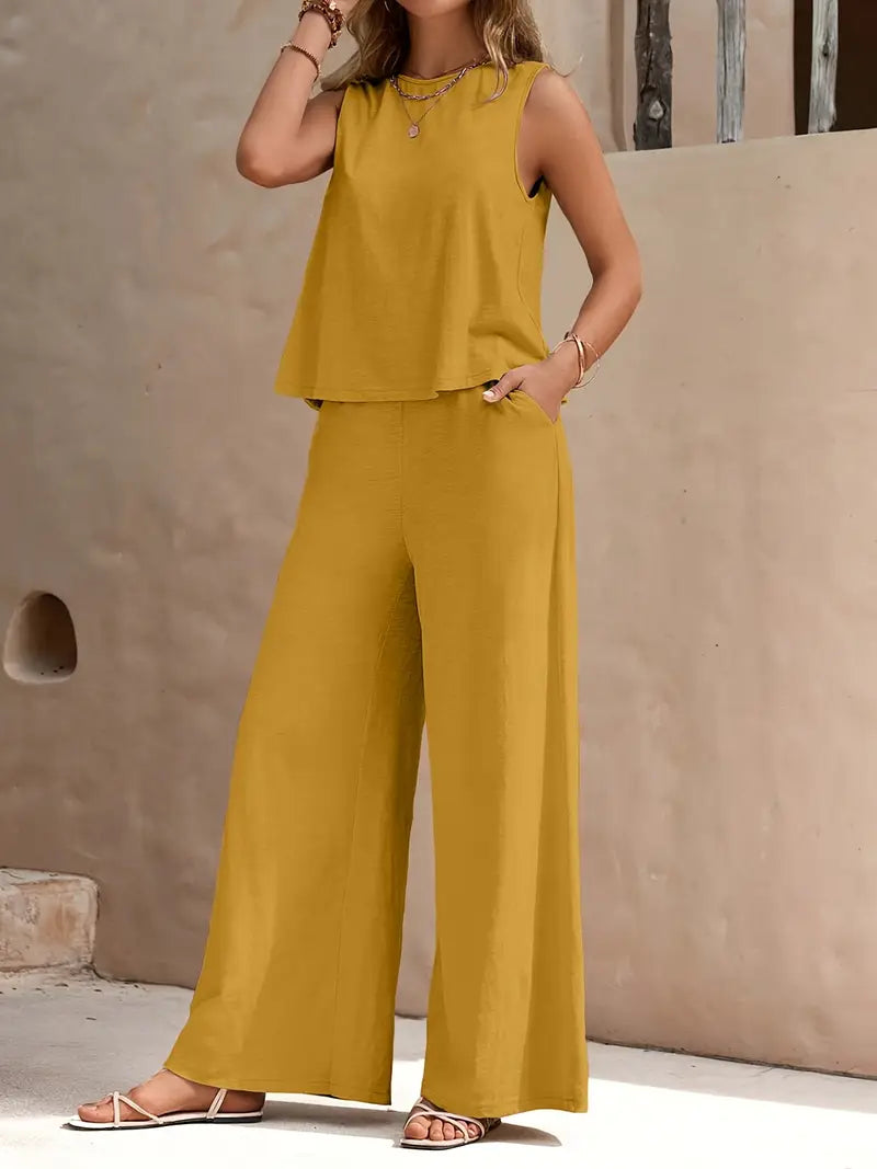 Remy – Elegantes Set aus ärmellosem Top und Hose