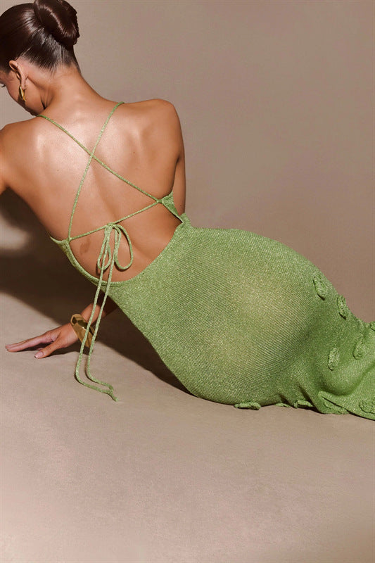 Renata - Langes Kleid mit floraler Textur