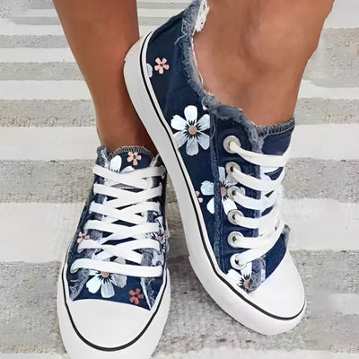 Daisy - Blumenbedruckte Denim-Sneakers