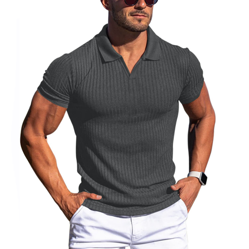 Johan Ribbed Polo mit Kurzarm