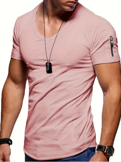 Raphael - Einfaches T-Shirt mit V-Ausschnitt für Herren