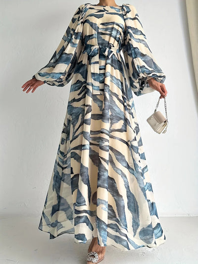 Elisire – Chiffon-Maxikleid mit künstlerischem Druck