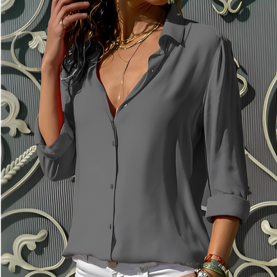 Odelia - Langärmlige Satinbluse für Damen