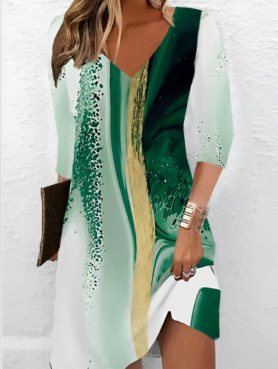 Wanda - Lässiges Kleid mit V-Ausschnitt und Print