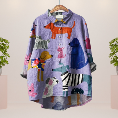 Amber | Trendy Modisches Print Kunst Shirt