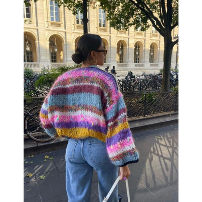 Zarela Bunt Gestrickte Strickjacke