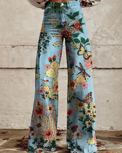 Flora | Boho Vibes Weite-Bein-Hose