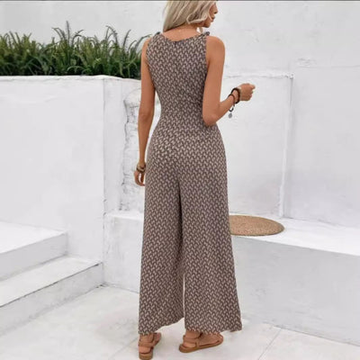 Gloria - Bedruckter ärmelloser Damen-Jumpsuit