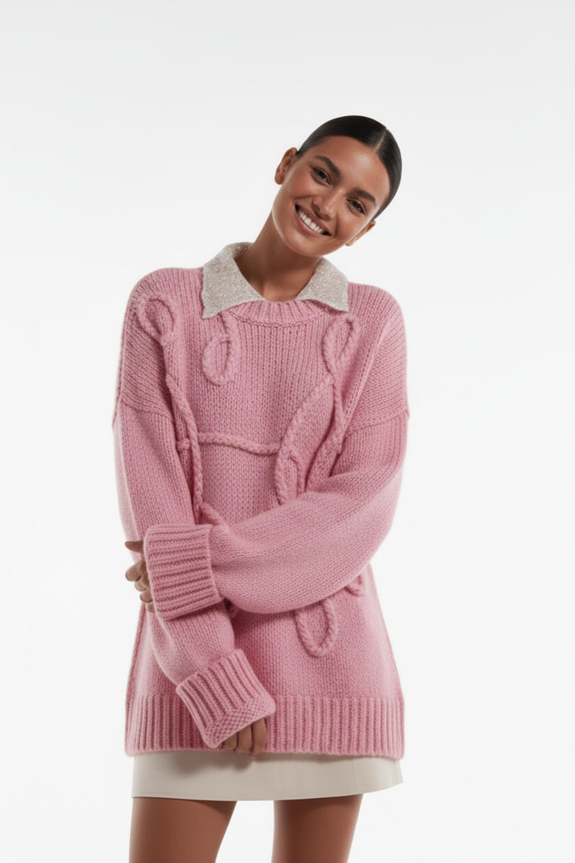 Sienna | Übergroßer Strickpullover Damen Rundhalsausschnitt