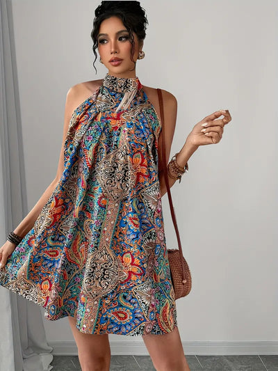 Dorhea – Künstlerisches Neckholder-Minikleid