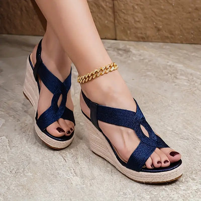 Stellis – Stilvolle Keilsandalen mit Webmuster