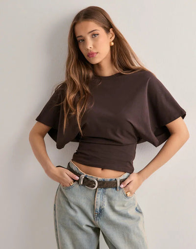 Paula - Basic-Bluse mit tailliertem Schnitt und weiten Ärmeln
