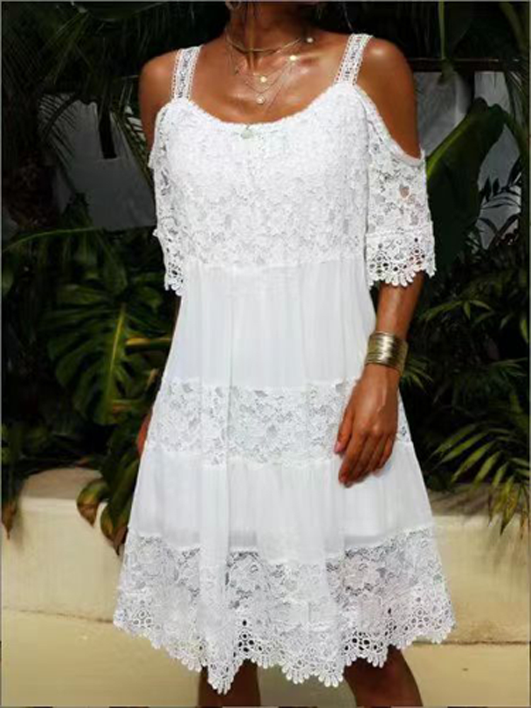 Acuza - Chiffon-Spitzenkleid