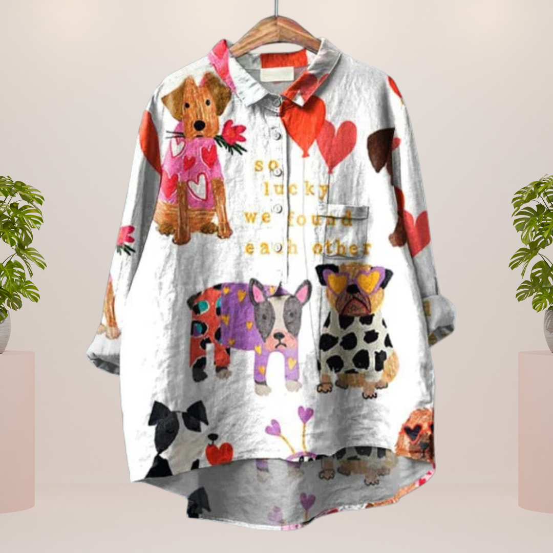 Amber | Trendy Modisches Print Kunst Shirt