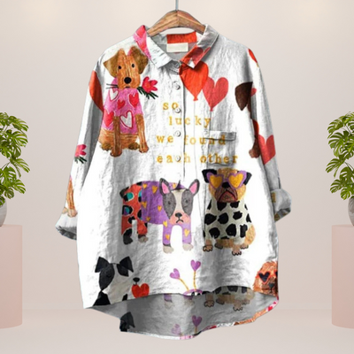 Amber | Trendy Modisches Print Kunst Shirt