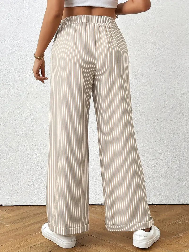 Isabella | Mühelos elegante gestreifte gerade Hosen