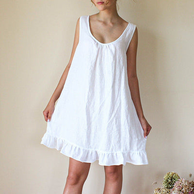 Paula - Ärmelloses Minikleid mit Rüsche für sonnige Tage