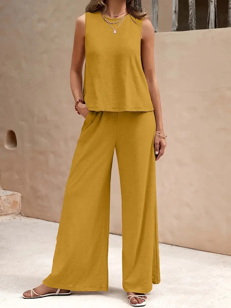 Remy – Elegantes Set aus ärmellosem Top und Hose