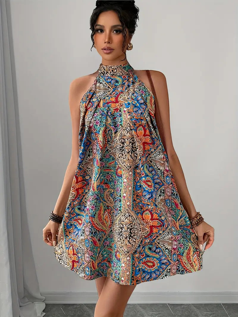 Dorhea – Künstlerisches Neckholder-Minikleid