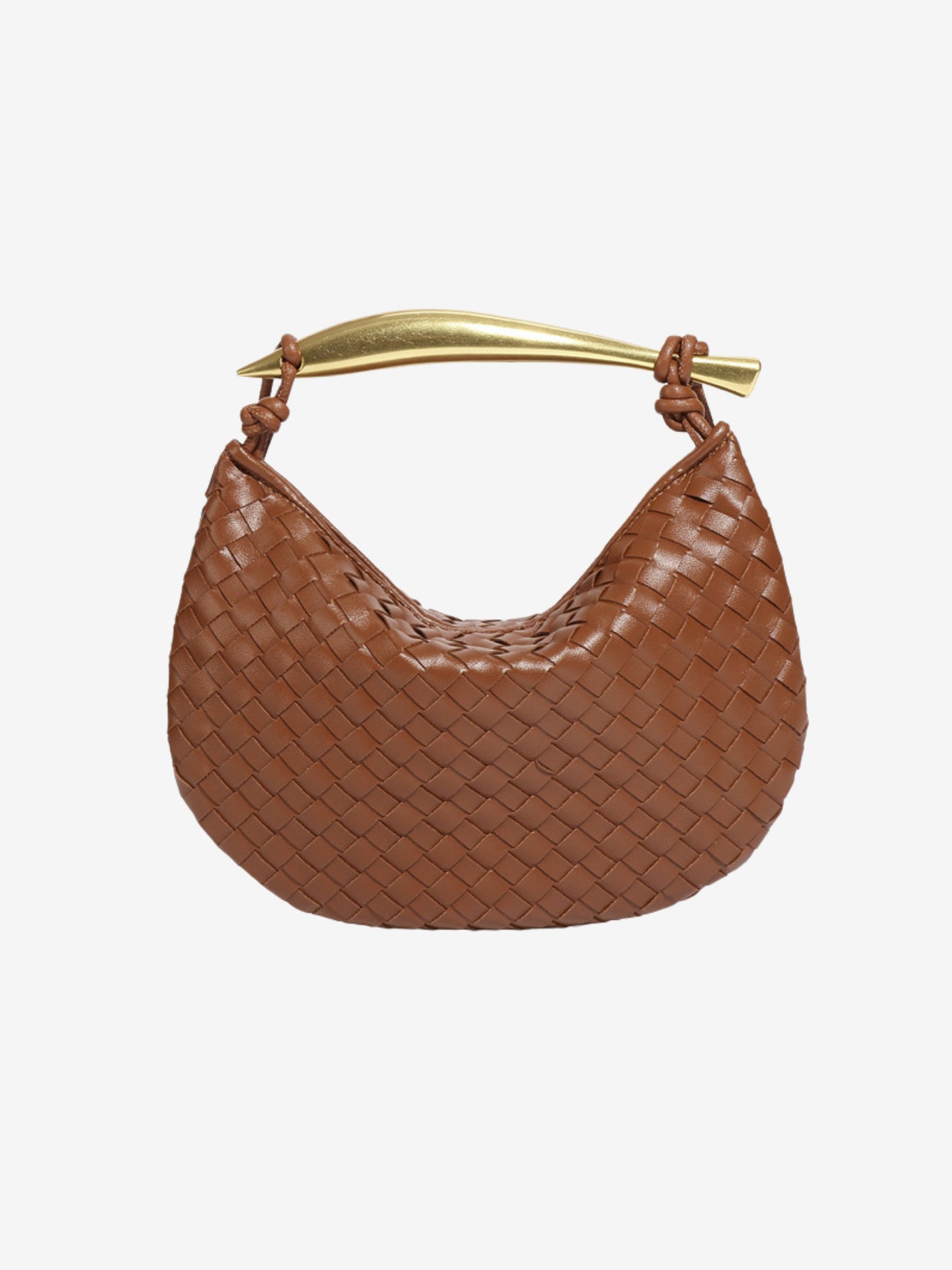 Bianca Luxe Strukturierte Woven Tasche Mit Goldfarbenem Griff Und Schulterriemen