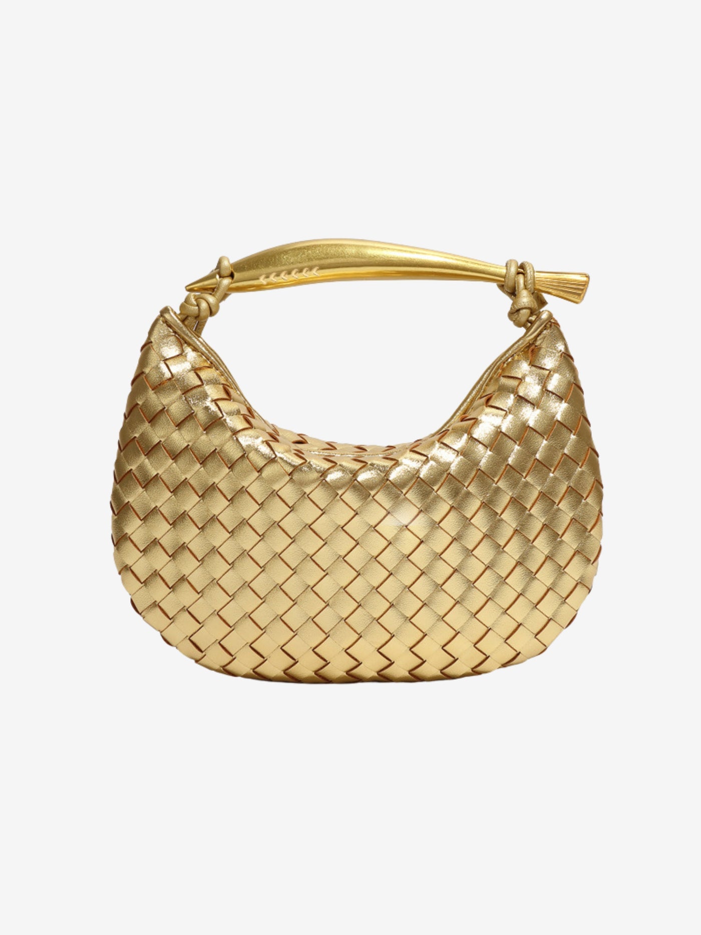 Bianca Luxe Strukturierte Woven Tasche Mit Goldfarbenem Griff Und Schulterriemen