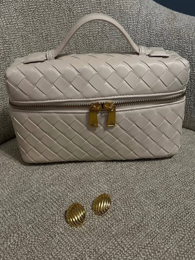 Juliette Polierte Strukturierte Woven Handtasche Aus Veganem Leder Mit Abnehmbarem Tragegurt