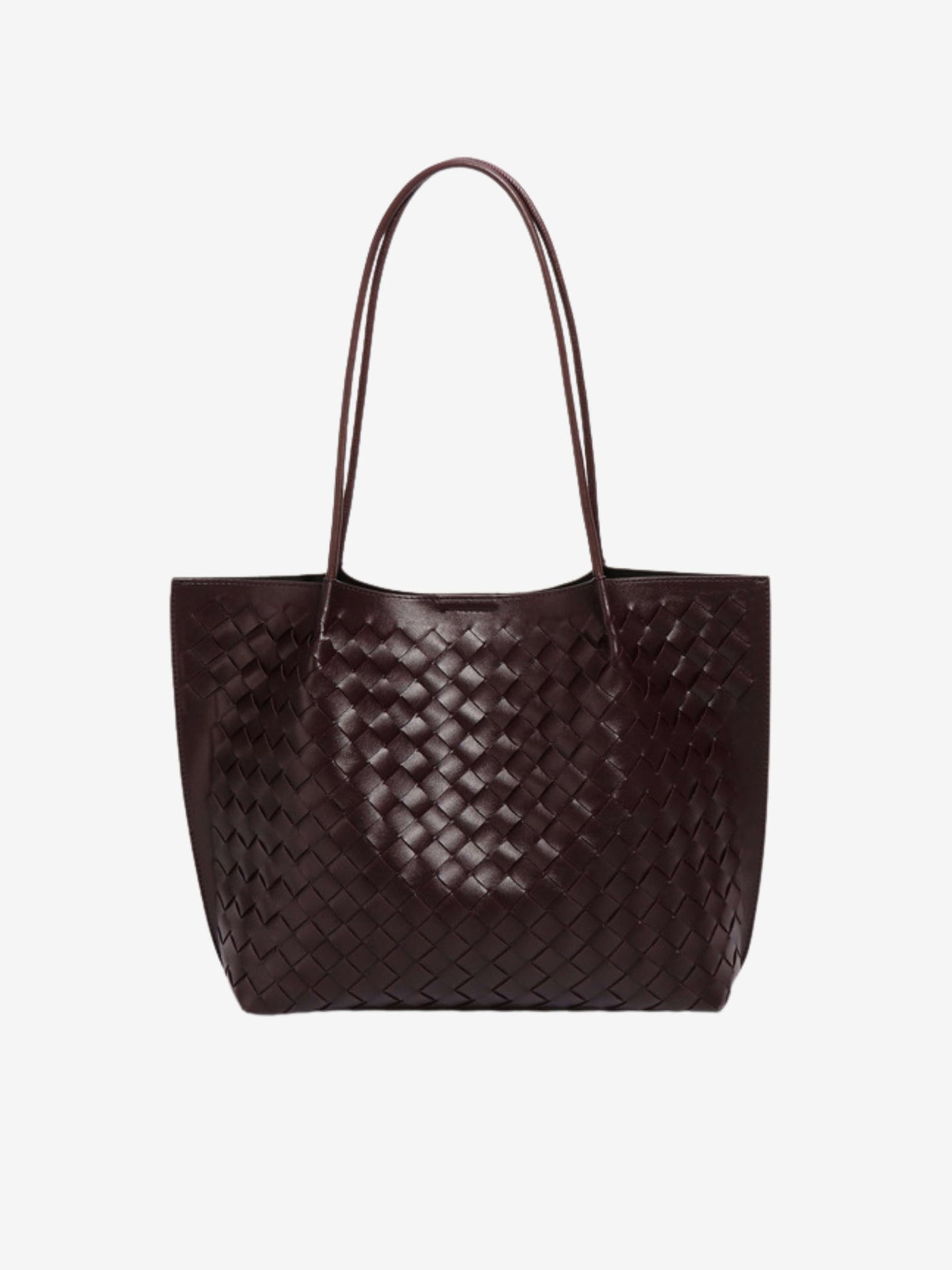 Lila Woven Everyday Tote Bag Aus Premium Veganleder Mit Passendem Kosmetiktäschchen