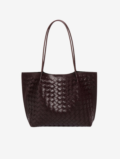 Lila Woven Everyday Tote Bag Aus Premium Veganleder Mit Passendem Kosmetiktäschchen
