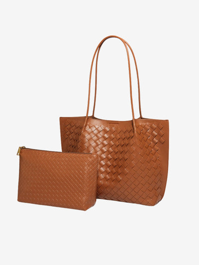 Lila Woven Everyday Tote Bag Aus Premium Veganleder Mit Passendem Kosmetiktäschchen
