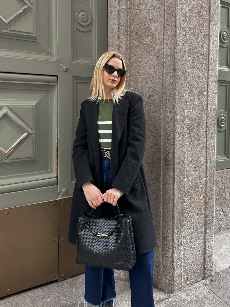 Vivienne | Klassische Oversized Woven Bag Aus Veganer Leder