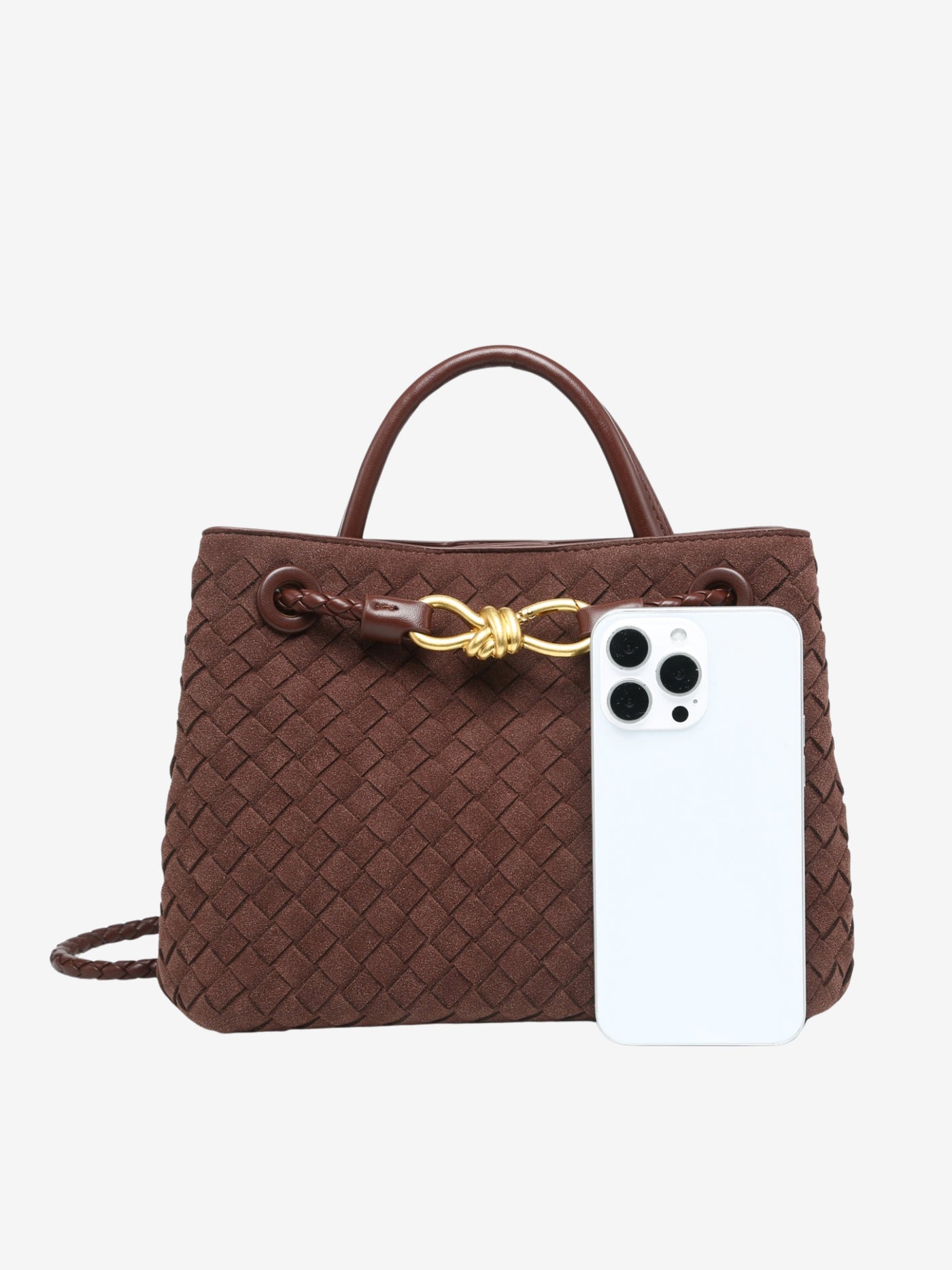 Malia | Kompakte Texturierte Woven Crossbody Tasche Aus Veganem Wildleder