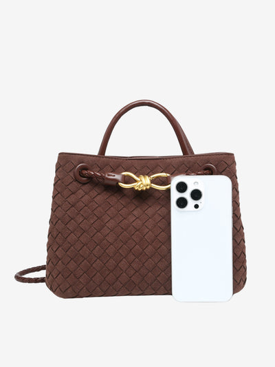 Malia | Kompakte Texturierte Woven Crossbody Tasche Aus Veganem Wildleder