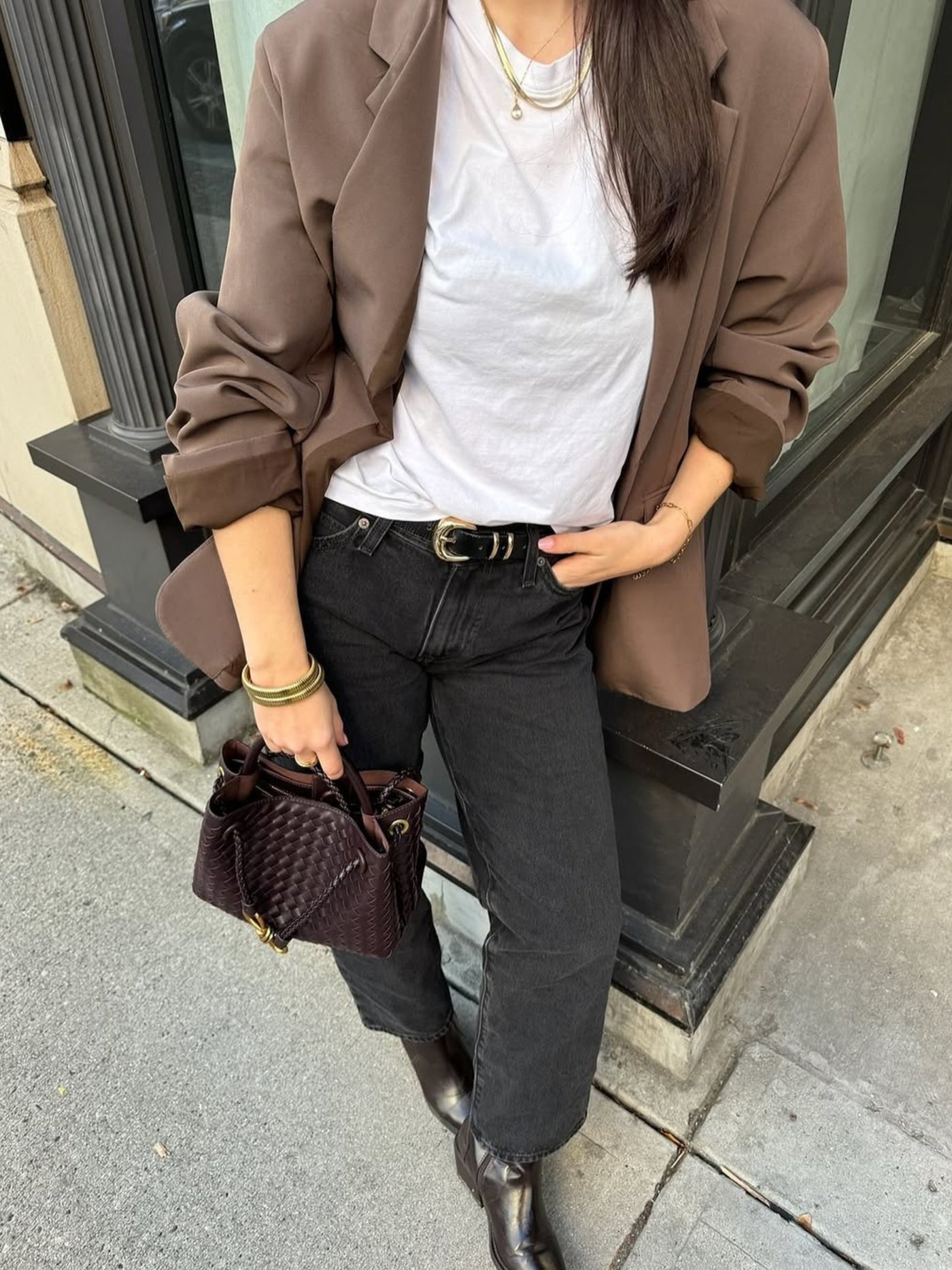 Eloise | Gepolsterte Vegan-Leder Umhängetasche Mit Abnehmbarem Tragegurt, 25x9x19cm