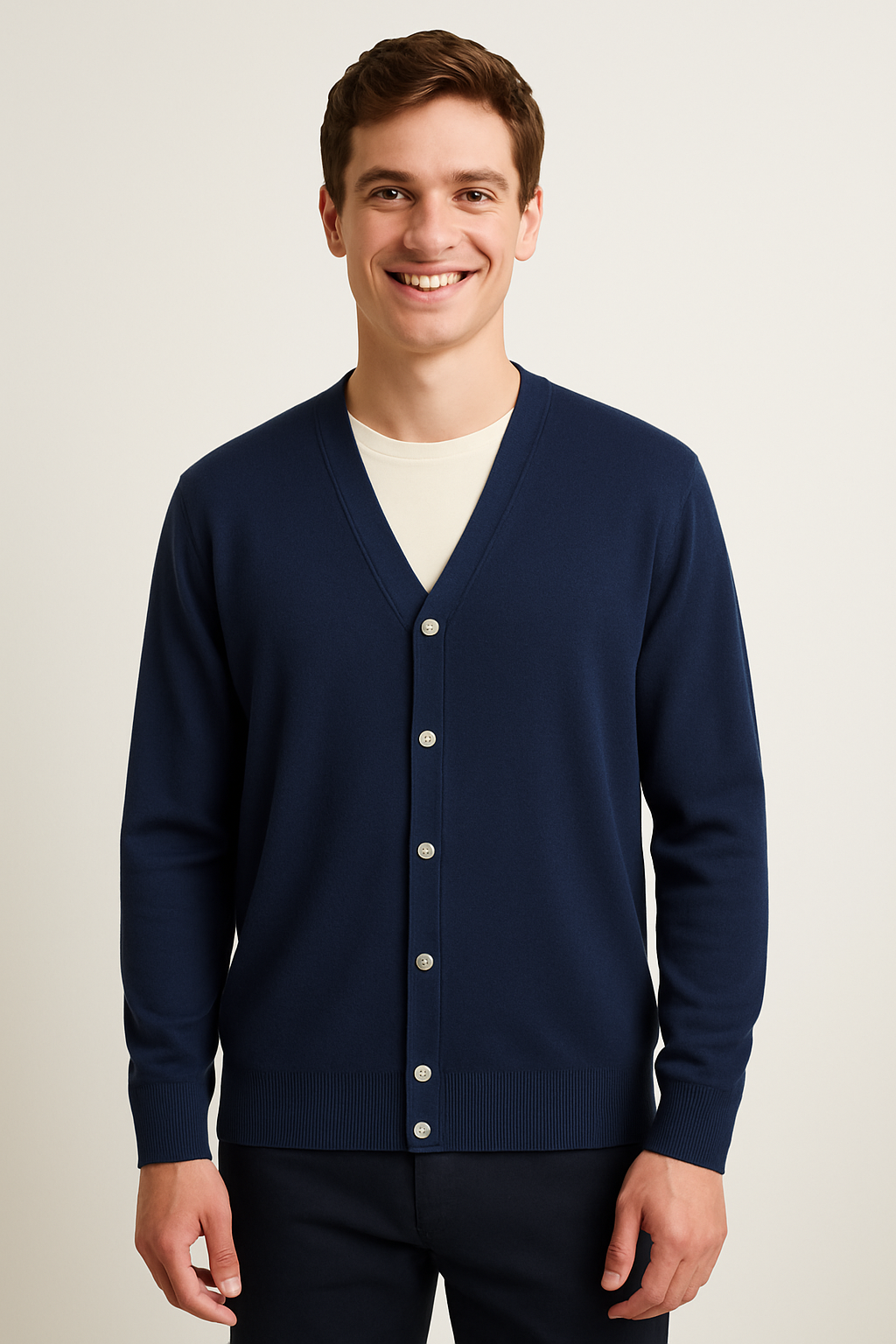 Adam Strickjacke mit V-Ausschnitt und Knöpfen