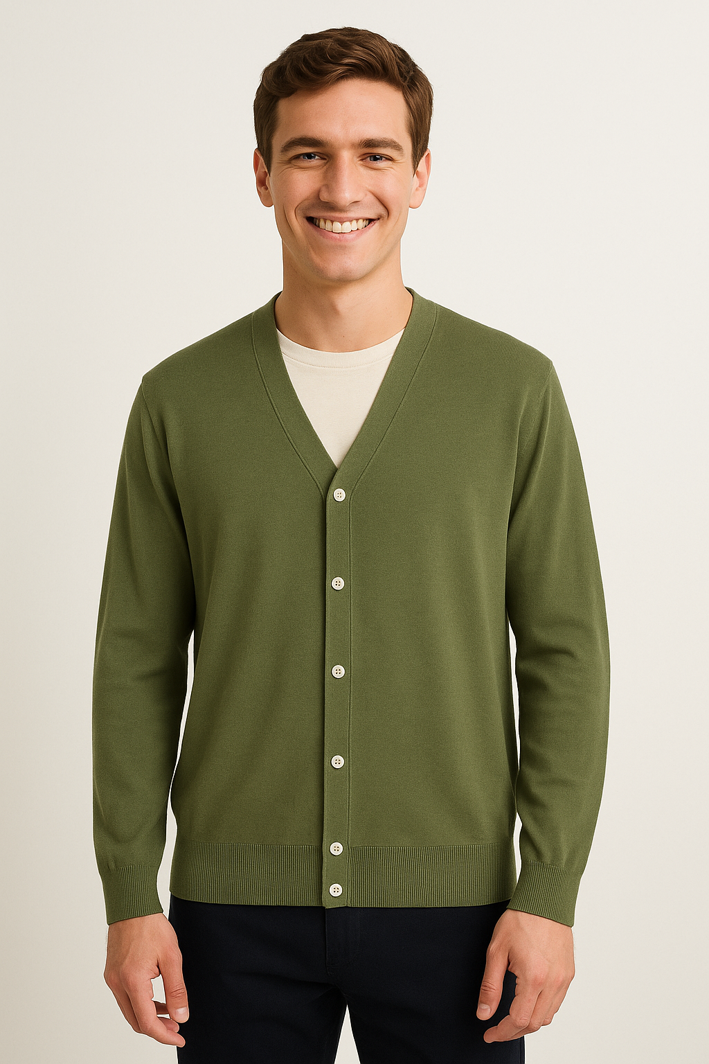 Adam Strickjacke mit V-Ausschnitt und Knöpfen