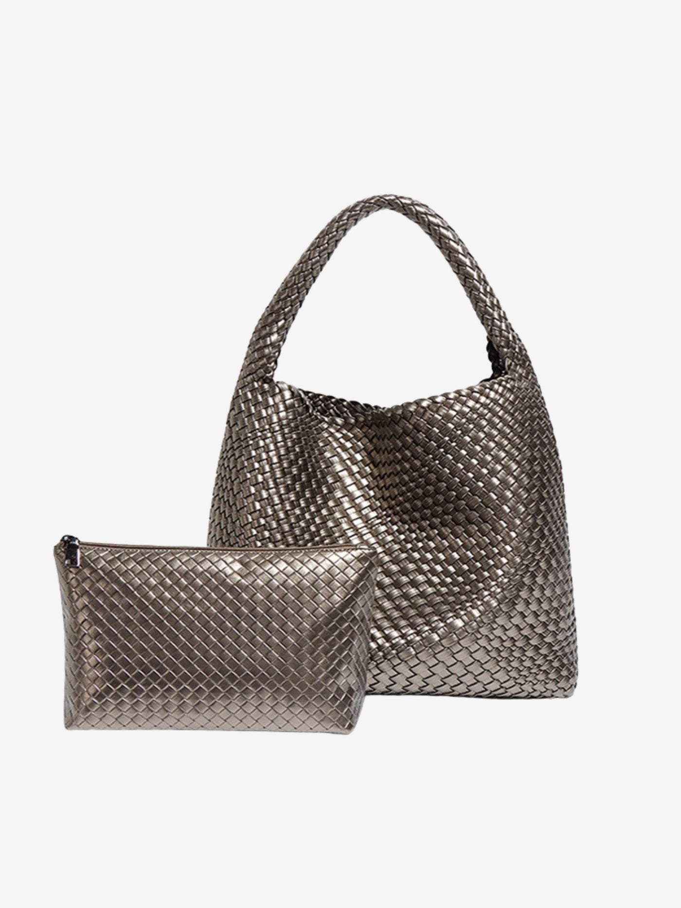 Luna Chic Oversized Woven Hobo Bag Aus Premium Veganen Leder Mit Passendem Reißverschlussbeutel
