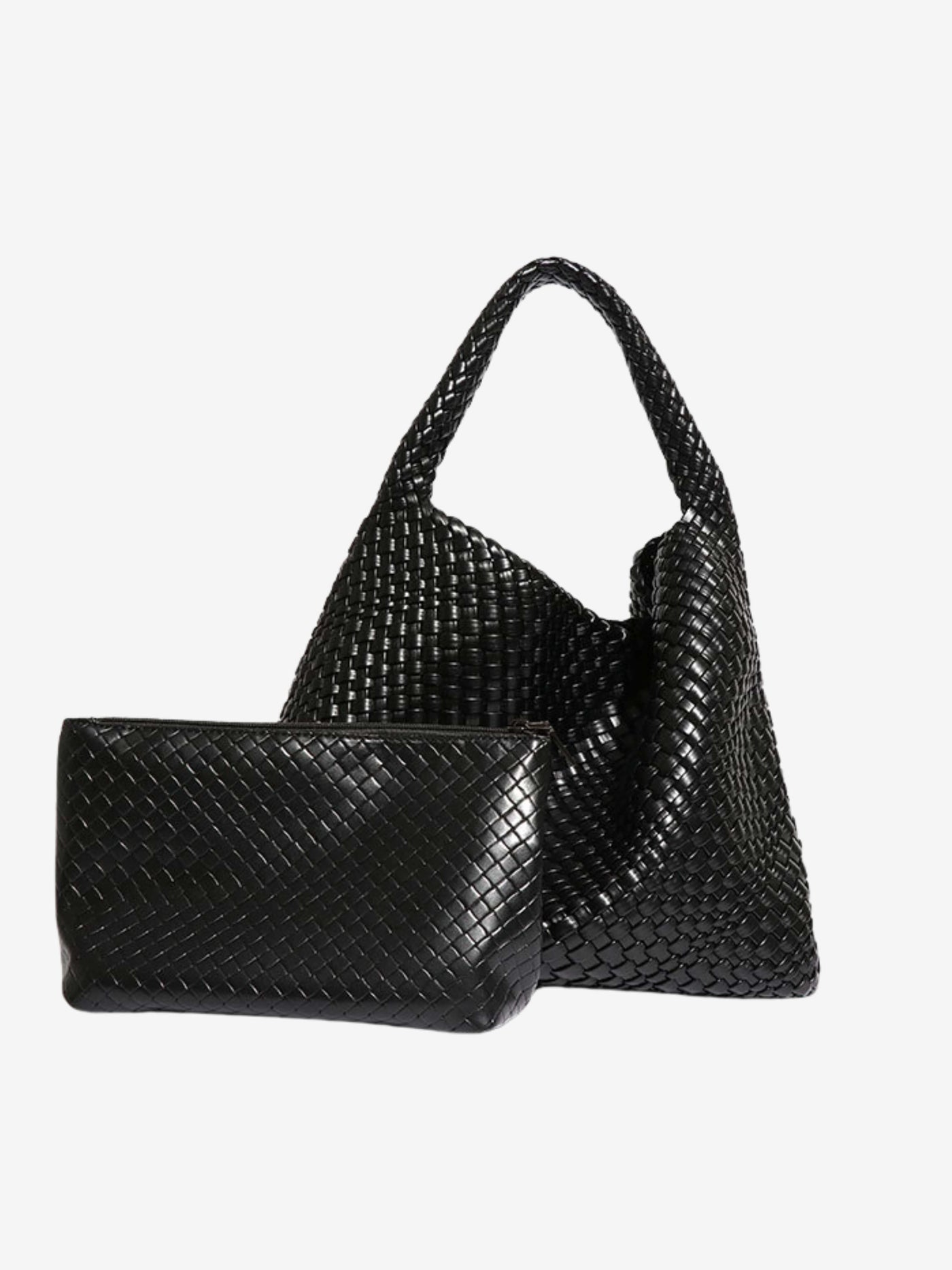 Luna Chic Oversized Woven Hobo Bag Aus Premium Veganen Leder Mit Passendem Reißverschlussbeutel