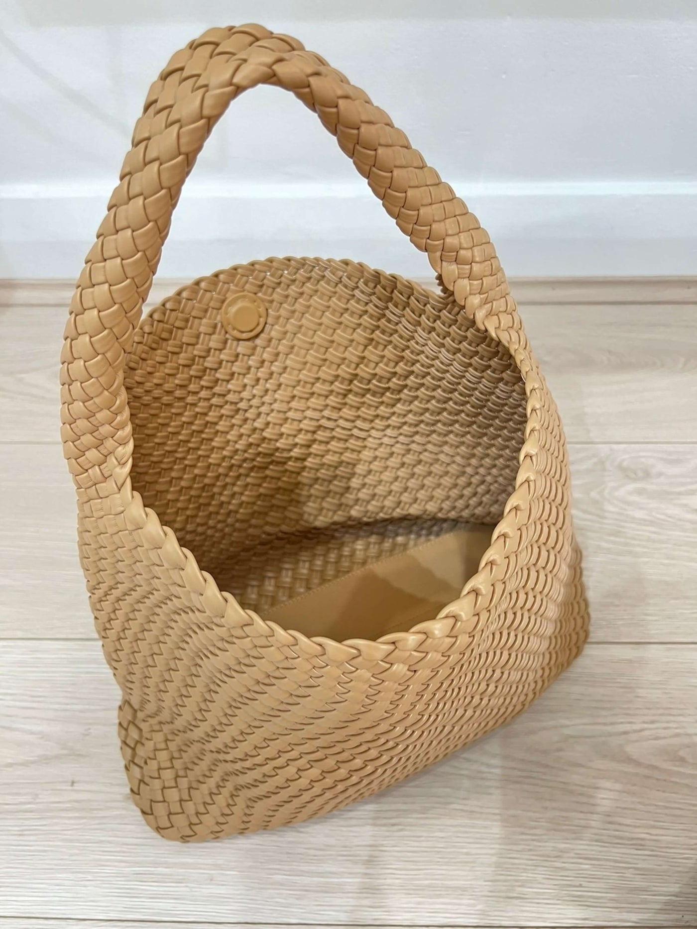 Luna Chic Oversized Woven Hobo Bag Aus Premium Veganen Leder Mit Passendem Reißverschlussbeutel