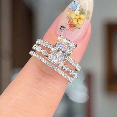 Maxine 3 Stück Ehering Satz | Weißgold